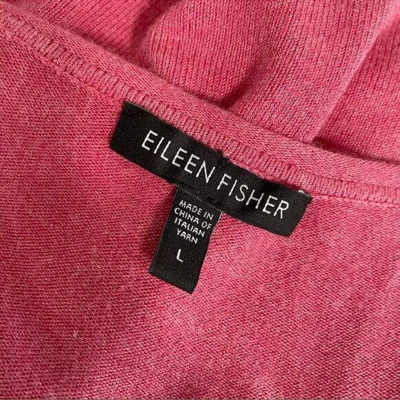 EILEEN FISHER Italian yarn rose pink knit Tank Top Size large - Picture 5 of 5